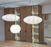 Dekoracyjna nowoczesna biała lampa wisząca designerska skandynawska owalna tkaninowy abażur 60cm SILK ST-2328-60 Step Into Design
